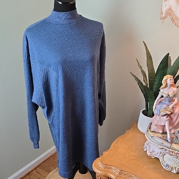 Hatch Maternity Belen Blue Quilted Sweater Dress - Picture 1 of 6